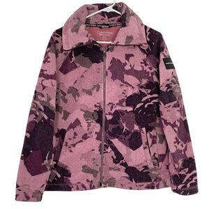 Calvin Klein Camo Jacket Womens Size Small Sherpa Pink Performance Full Zip